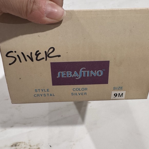 VINTAGE 1980'S‎ Silver Mesh Rhinestone Flats Slip Ons Size9 Sparkle NIB - Picture 13 of 13